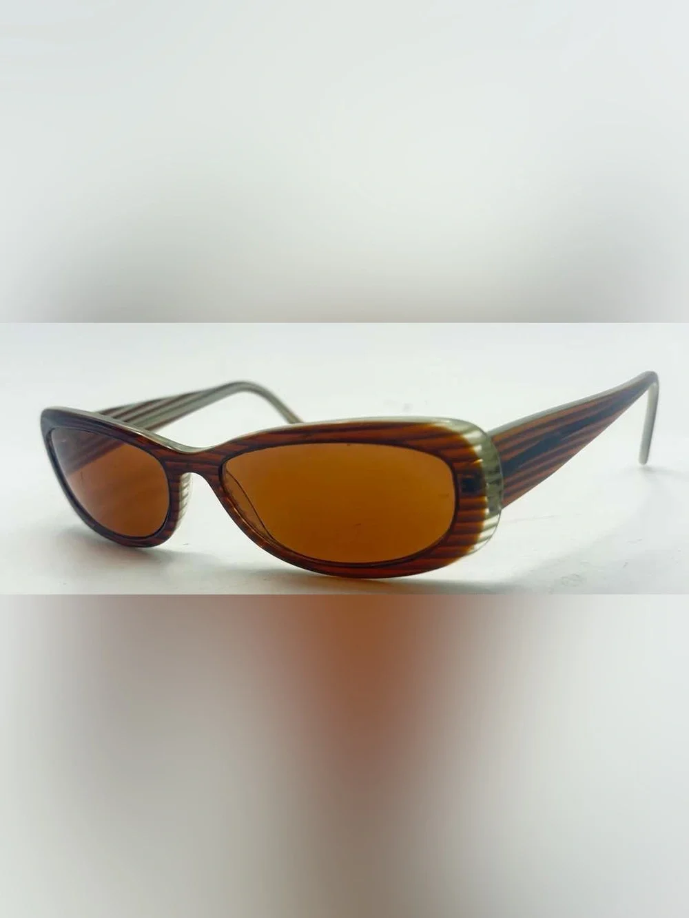 S554 Brown Oval Sunglasses Frames Only